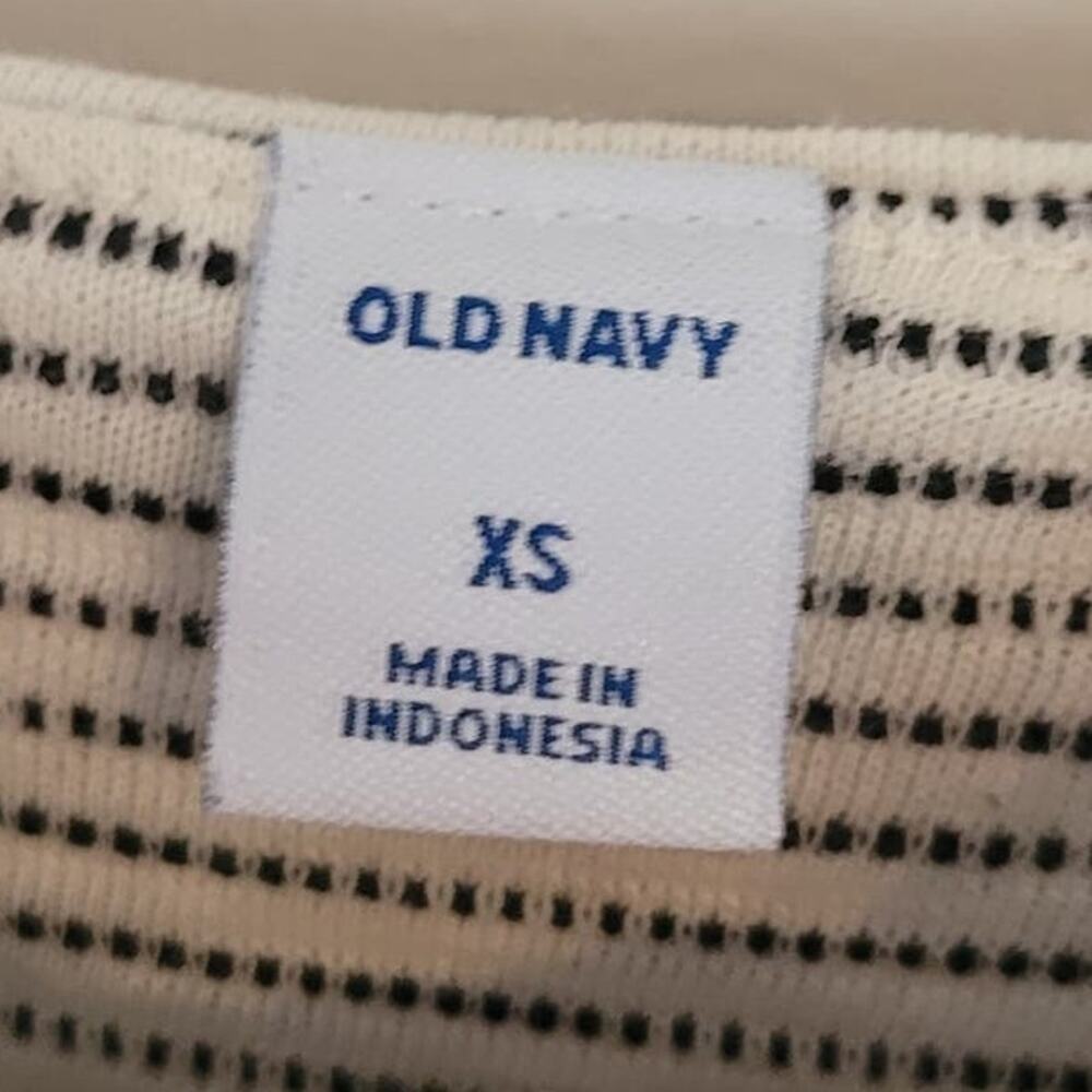 Old Navy Dress Casual Dress A-Line Striped Black and Off-White XS NWT - Picture 6 of 6